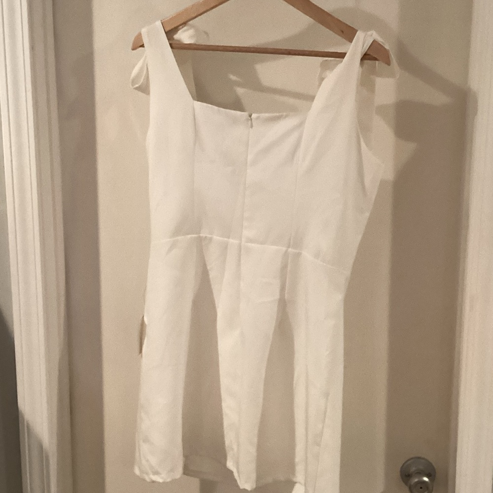 Lulu's White Tie-Shoulder Mini Dress - Picture 6 of 14